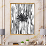 Black and White Tropical Leaf On Striped III