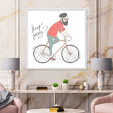 Hipster Man On A Bicycle