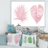 Tropical Pink Watercolour Leaves II