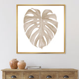 Ivory Pastel Monstera Heart Shaped Tropical Leaf