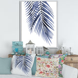 Blue Palm Leaves Abstract Tropical Branches