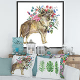 Wolf With Woodland Flowers