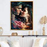 Loving Couple Kissing Floral Design II