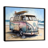 70S Surfing Van At The Beach I