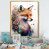 Cute Fox Floral Art I