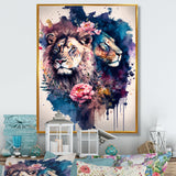 Cute Lions Floral Art I