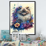 Cute Persian Cat Floral Art II