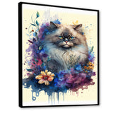 Cute Persian Cat Floral Art II