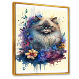 Cute Persian Cat Floral Art II