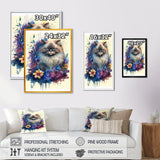 Cute Persian Cat Floral Art II