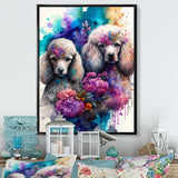 Cute Poodles Dog Floral Art