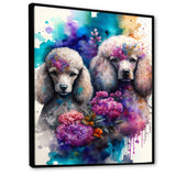 Cute Poodles Dog Floral Art