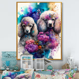 Cute Poodles Dog Floral Art