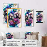 Cute Poodles Dog Floral Art