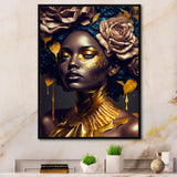 Gold And Black Floral Woman VII