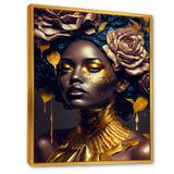 Gold And Black Floral Woman VII