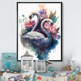 Cute Swans Floral Art II