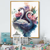 Cute Swans Floral Art II