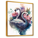 Cute Swans Floral Art II