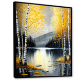 Monochrome Golden Birch Trees By The Lake I
