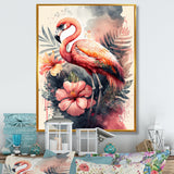 Stunning Flamingo Floral Art I