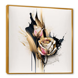 Roses Flow Flower On Golden Beige Paint VI