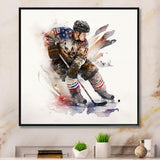 Usa Hockey Player In Action I