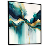 Teal And Gold Abstract Expression I