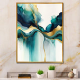 Teal And Gold Abstract Expression I