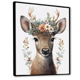 Cute Baby Caribou With Floral Crown I