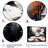 Monochrome Orange Cottage In Winter IV