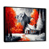 Monochrome Orange Cottage In Winter II