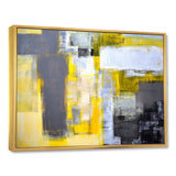 Grey and Yellow Blur Abstract Wall Art