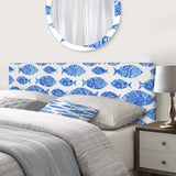 Seamless pattern with fishes upholstered headboard