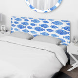 Seamless pattern with fishes upholstered headboard