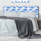 Seamless pattern with fishes upholstered headboard