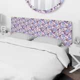 Cascade Bouquet Royal Blue Purple and White Flowers upholstered headboard