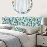 Seamless Decorative with Birds, Berries upholstered headboard