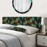 Multicolored Decorative Abstract Bird Feathers upholstered headboard