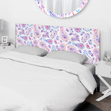 Pink Purple Paisly upholstered headboard