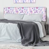 Pink Purple Paisly upholstered headboard