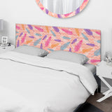 Colorful Feathers Pattern upholstered headboard