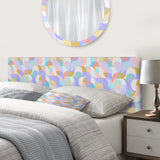 Drop-Shaped Twists & Pattern of Undulating Geometric Forms upholstered headboard