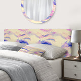 Imprints of Flying Bird Feathers upholstered headboard