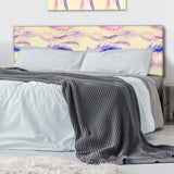 Imprints of Flying Bird Feathers upholstered headboard