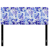 Leaves and Flowers Pattern upholstered headboard