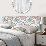 Pattern with Swallow Birds & Flowers upholstered headboard
