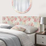 Abstract Flower Pattern with Orchid upholstered headboard