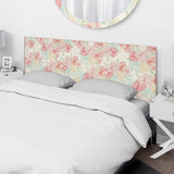 Abstract Flower Pattern with Orchid upholstered headboard