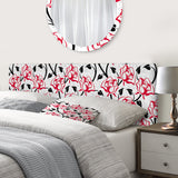 Pattern with Roses upholstered headboard